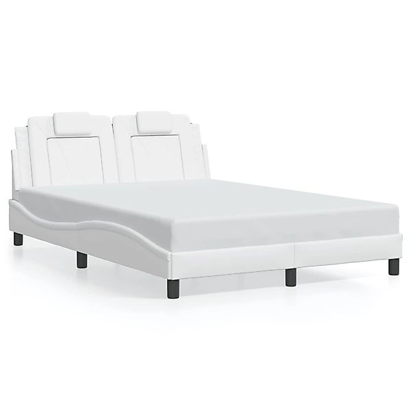 vidaXL Bettgestell Viana ohne Matratze Weiß 140x190 cm Kunstleder 3208090 günstig online kaufen