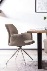 SalesFever Esszimmerstuhl "Taormina Armlehnstuhl mit silbernem Edelstahlges günstig online kaufen