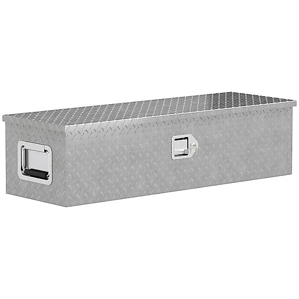 HOMCOM Gerätekasten Aufbewahrungskiste Aluminium Silber 99L x 33B x 25,5H c günstig online kaufen