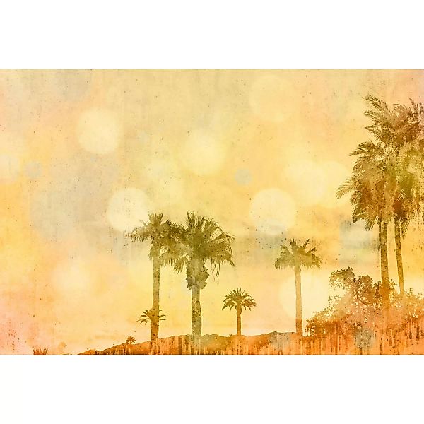 Fototapete Palmen Landschaft Gelb 4,00 m x 2,70 m FSC® günstig online kaufen