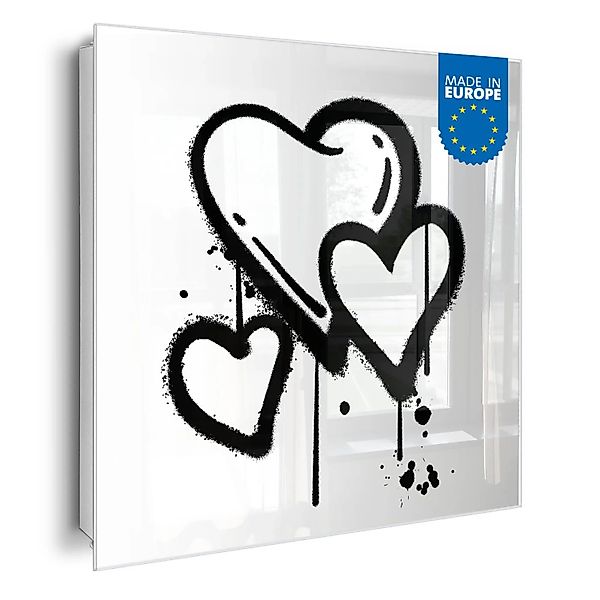 Banjado Großer Schlüsselkasten Glas 30x30cm Weiß Scharnier Rechts 50 Haken günstig online kaufen