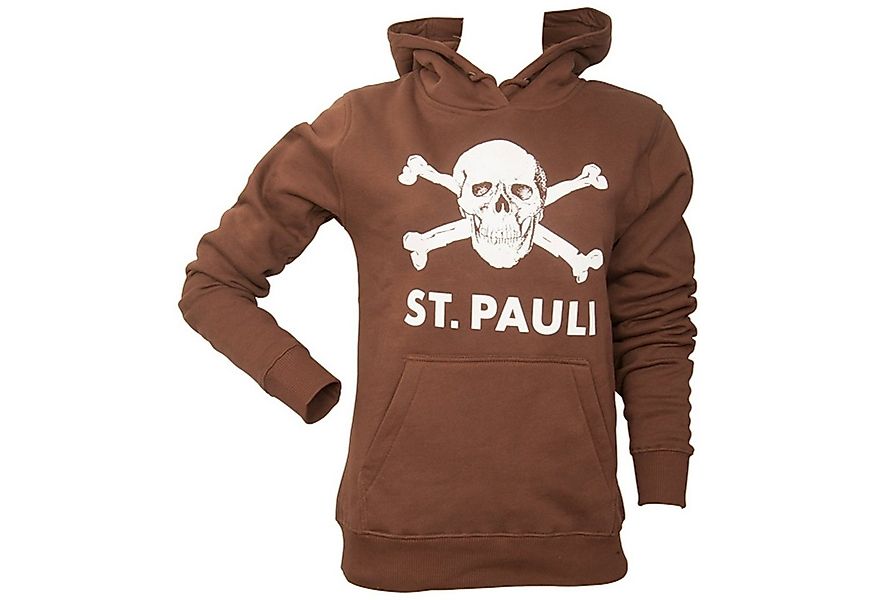 FC St. Pauli Kapuzenpullover Hoodie Totenkopf Groß (Braun) Tailliert günstig online kaufen