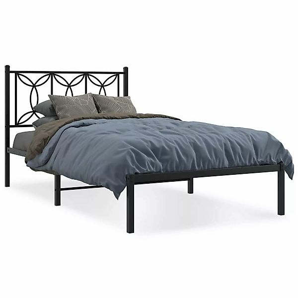 vidaXL Bettgestell mit Kopfteil Metall Schwarz 107x203 cm Modell 102097069 günstig online kaufen