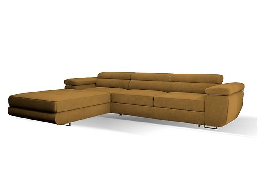 Goldstoff Ecksofa VENUS TWIN, mit Schlaffunktion und Bettkasten, 275x202x70 günstig online kaufen