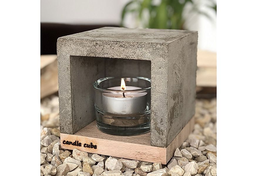 ECI Tools Kerzenhalter candle cube© Teelicht Tisch Kamin Beton mit gr. Teel günstig online kaufen