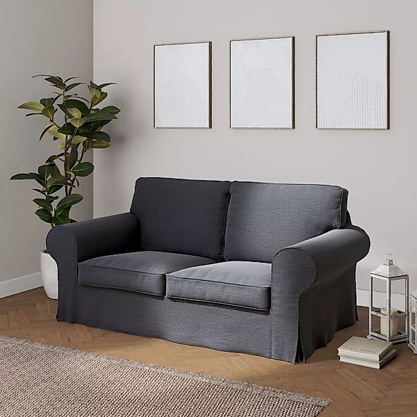 Bezug für Ektorp 2-Sitzer Sofa nicht ausklappbar, stahlgrau, Sofabezug für günstig online kaufen