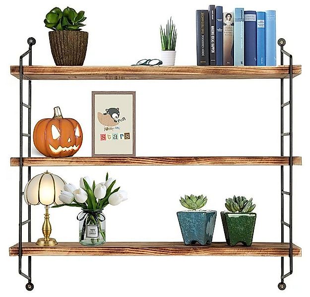 PFCTART Wandregal Wandregal mit 3 Etagen, Schweberegal Hängeregal Holz Indu günstig online kaufen