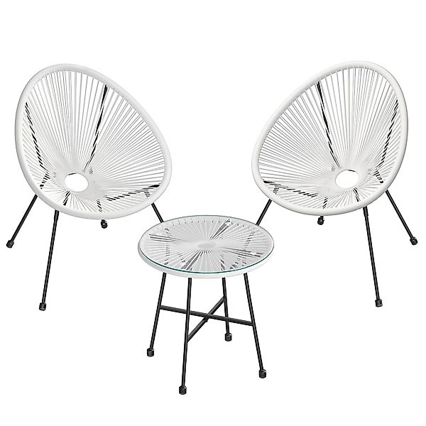 SONGMICS Gartenlounge-Set, (3-tlg., 1 Tisch, 2 günstig online kaufen