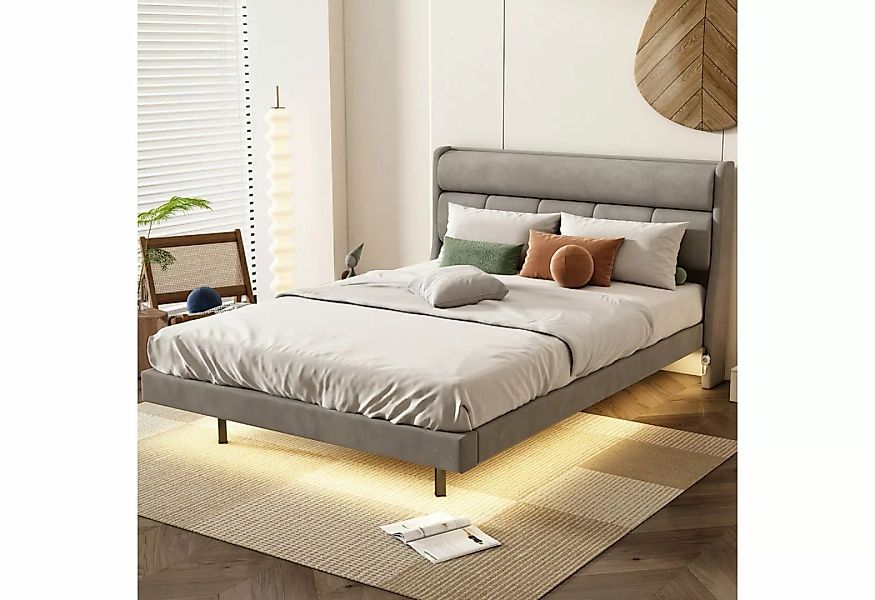 MODFU Polsterbett flaches Bett, schwebendes Bett (ausgestattet mit menschli günstig online kaufen