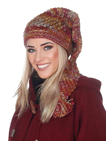 KUNST UND MAGIE Strickmütze Strickmütze lange Zipfelmütze Bommelmütze Mütze günstig online kaufen