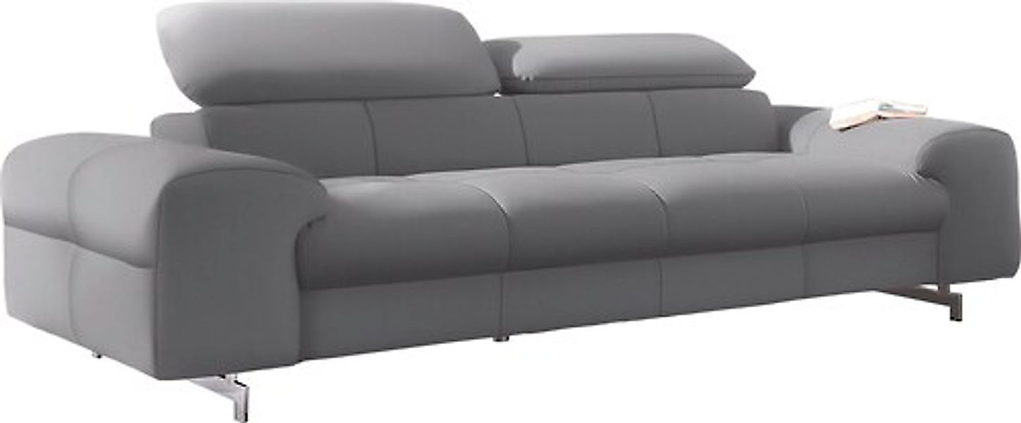 COTTA 3-Sitzer »Chef« Big-Sofa mit Kopfteilverstellung, edle Metallkufen günstig online kaufen