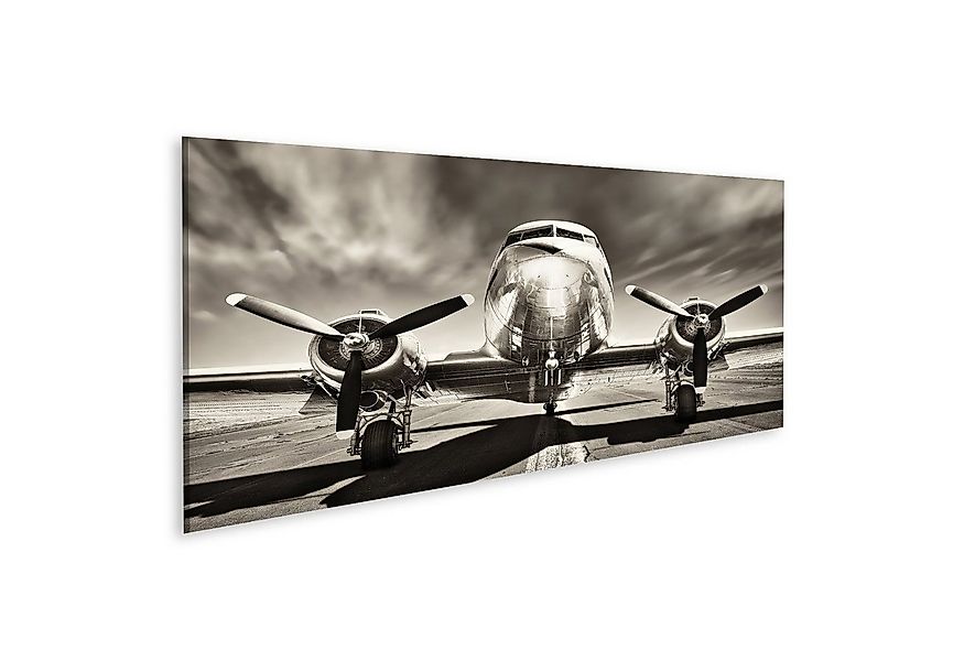 islandburner Leinwandbild Bild auf Leinwand Retro Flugzeug Wandbild Leinwan günstig online kaufen