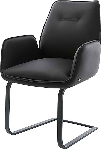 DELIFE Polsterstuhl Zoa-Flex, Freischwinger flach Schwarz günstig online kaufen