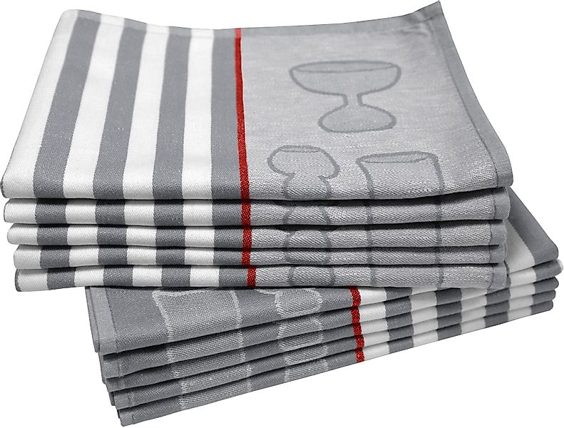 Dyckhoff Geschirrtuch Gläser / Halbleinen, (Set, günstig online kaufen