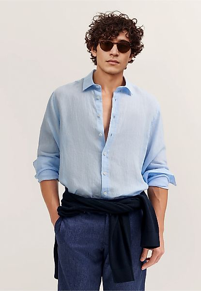 bugatti Leinenhemd "Modern Fit" mit Kentkragen günstig online kaufen