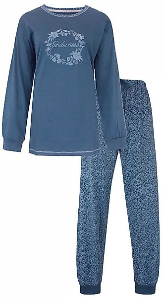 Tenderness Schlafanzug Damen Pyjama lang mit Bündchen (2 tlg) Baumwolle günstig online kaufen