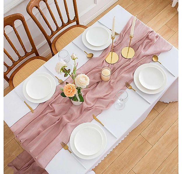 NUODWELL Tischläufer Käsetuch-Tischläufer 90x300 cm, Rustikal Romantisch La günstig online kaufen