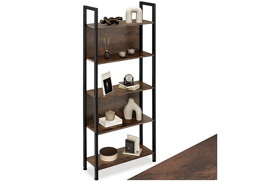 tectake Bücherregal Standregal, inklusive Kippschutz, 62 x 24 x 165,5 cm, H günstig online kaufen