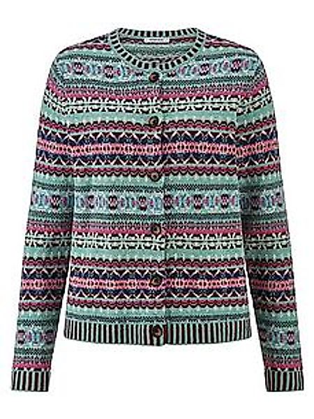 Strickjacke Rundhals-Ausschnitt Peter Hahn mehrfarbig günstig online kaufen