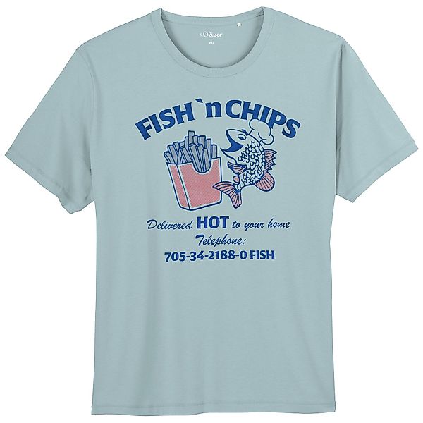 s.Oliver Rundhalsshirt s.Oliver T-Shirt mint Fish günstig online kaufen