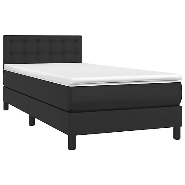 vidaXL Boxspringbett mit Matratze & LED Schwarz 80x200 cm Kunstleder 313418 günstig online kaufen