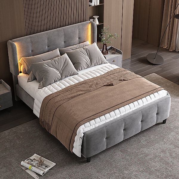 HAUSS SPOLE Polsterbett 140x200cm mit LED-Leisten, günstig online kaufen