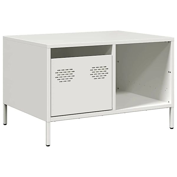 vidaXL Couchtisch Weiß 68,5x50x43,5 cm Kaltgewalzter Stahl 851285 günstig online kaufen