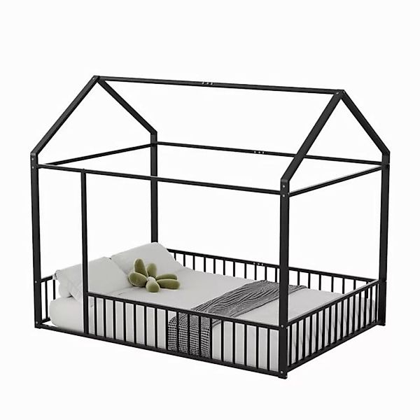 OKWISH Metallbett Hausbett Kinderbett Eisenbett Jugendbett (aus Metall mit günstig online kaufen