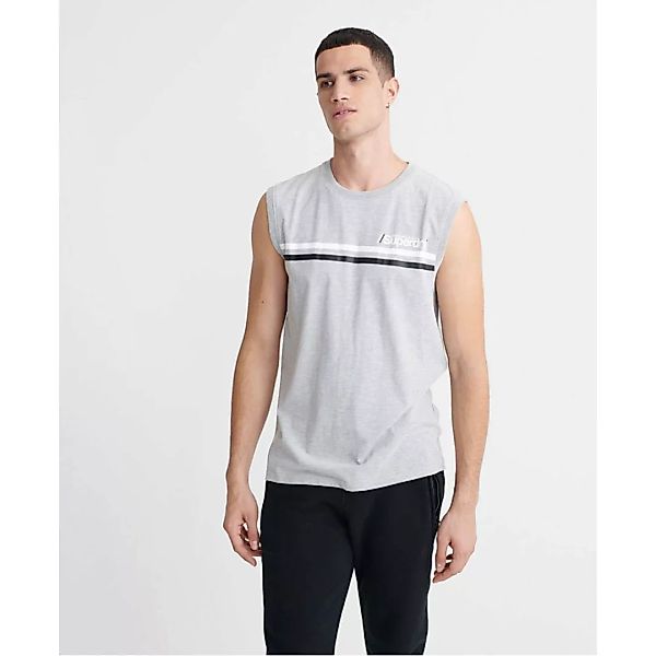 Superdry Core Logo Sport Stripe Ärmelloses T-shirt M Grey Marl günstig online kaufen