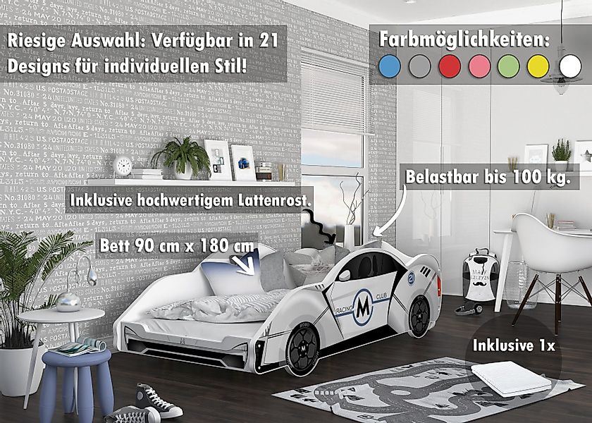 AJKmeble Autobett Kinderbett Jugendbett 90x180cm Gamerbett günstig online kaufen