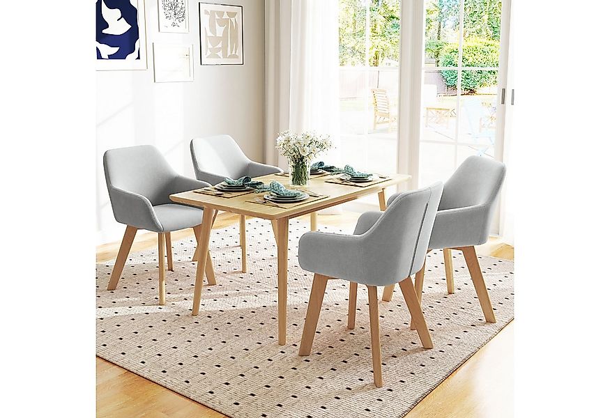 HOMCOM Esszimmerstuhl Küchenstuhl mit Armlehne, Rückenlehne (Küchenstuhl, 2 günstig online kaufen