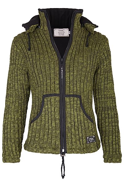 THC Natural Line Strickjacke Schafwollstrickjacke grün günstig online kaufen