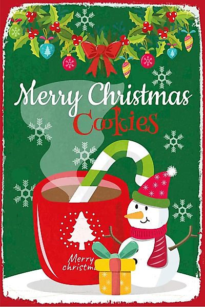 queence Metallbild "Merry Christmas Cookies", (1 St.), Stahlschilder günstig online kaufen