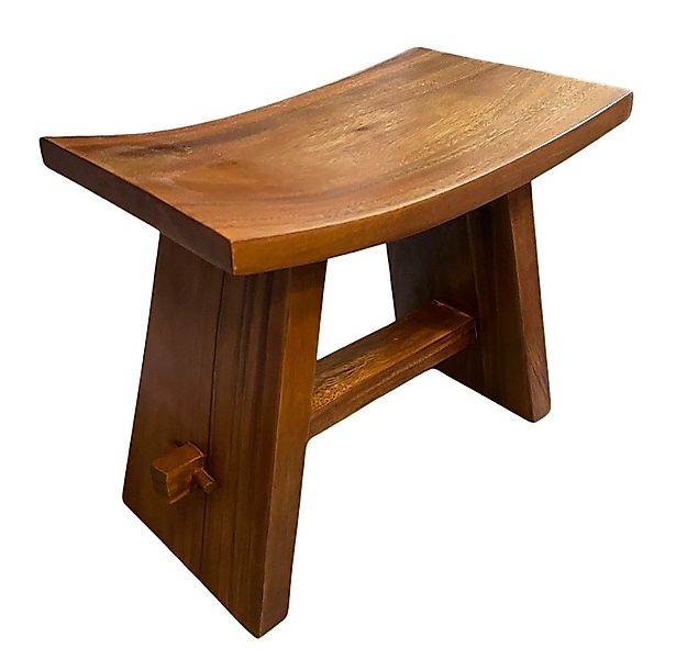 LebensWohnArt Sitzhocker Massiver Suarholz-Hocker ZEN 50cm Dunkelbraun Hand günstig online kaufen