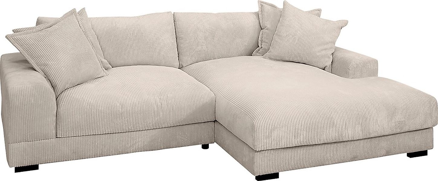 TRENDMANUFAKTUR Ecksofa »Zinal, aktuelles Design, mit 4 Zierkissen,«, mit e günstig online kaufen