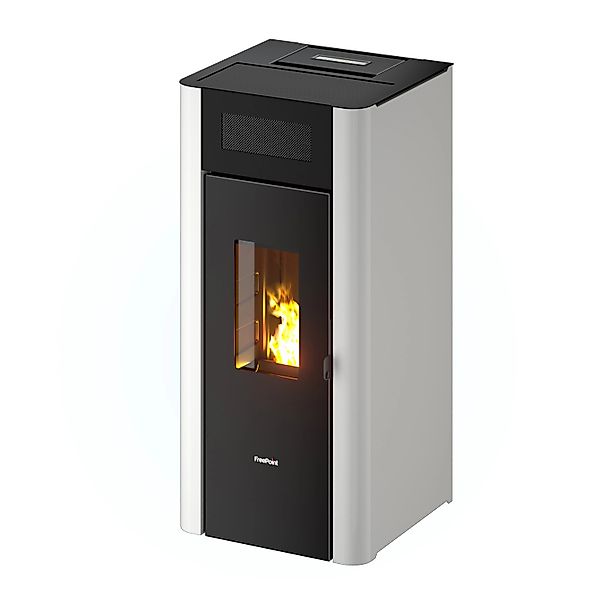 Freepoint Pelletofen Amaranto FreePoint Pelletofen AMAR Stahl Weiß 8,5 kW günstig online kaufen