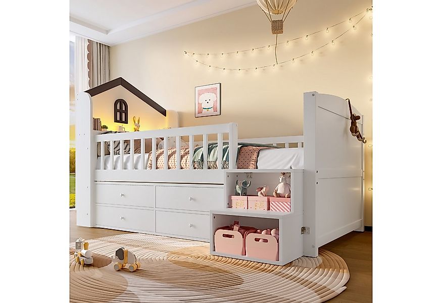 Merax Kinderbett in Hausform (1-tlg., Kieferholz Jugendbett Einzelbett Haus günstig online kaufen