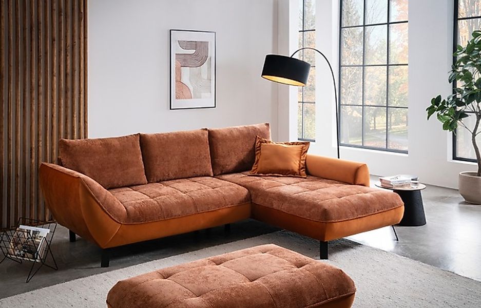 exxpo - sofa fashion Ecksofa »Bellini, Materialmix oder komplett Struktur, günstig online kaufen