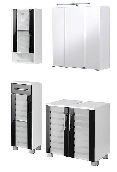 welltime Badmöbel-Set »Jaca«, (4 St.), Badmöbel-Set mit hochglanz Fronten günstig online kaufen