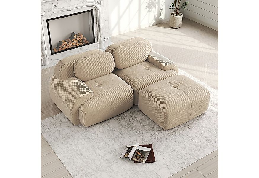 Odikalo 2-Sitzer modular kombinierbar Polstersofa Chaiselongue Mehrfarbig, günstig online kaufen