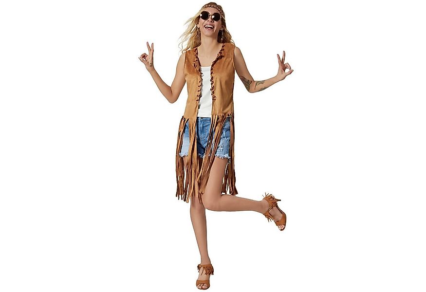 dressforfun Hippie-Kostüm Damenkostüm, Braune Weste mit tollen Accessoires. günstig online kaufen