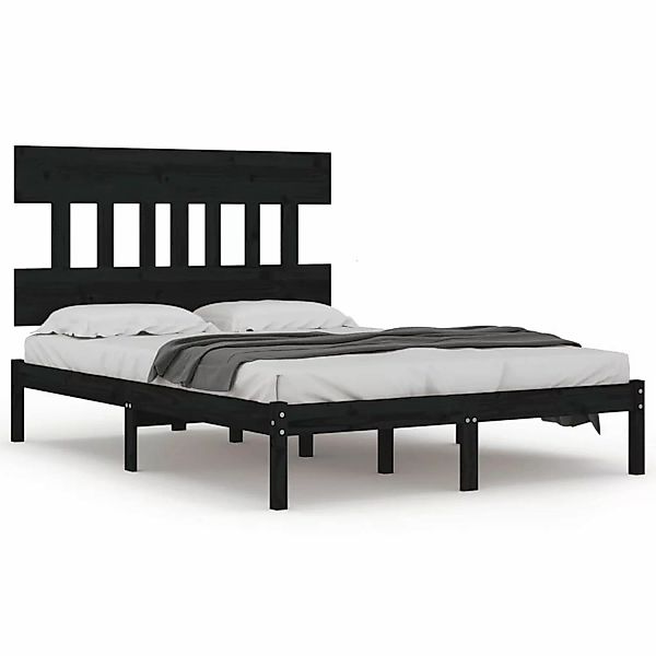 vidaXL Massivholzbett Schwarz 200x200 cm1179473 günstig online kaufen