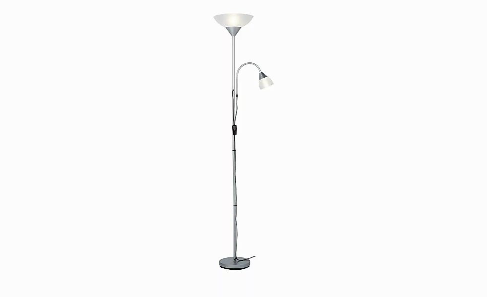 KHG Deckenfluter  2-flammig  Nickel matt   ¦ silber ¦ Maße (cm): H: 180  Ø: günstig online kaufen