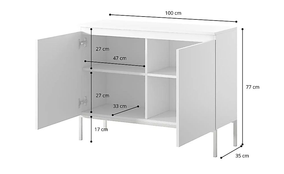 Sideboard  Bemmi ¦ weiß ¦ Maße (cm): B: 100 H: 77 Kommoden & Sideboards > S günstig online kaufen