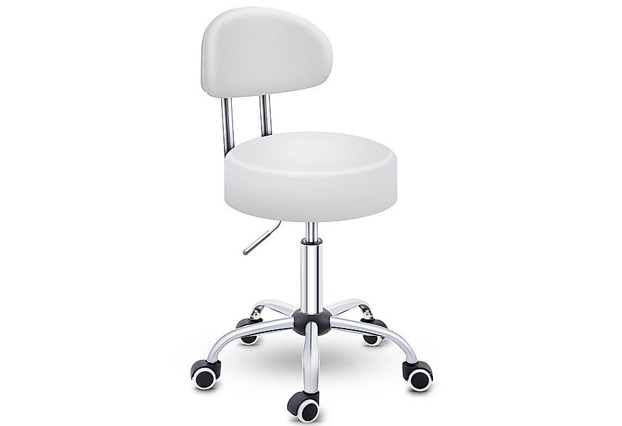 TRESKO Drehhocker Rollhocker mit Lehne, Arbeitshocker höhenverstellbar 46-5 günstig online kaufen