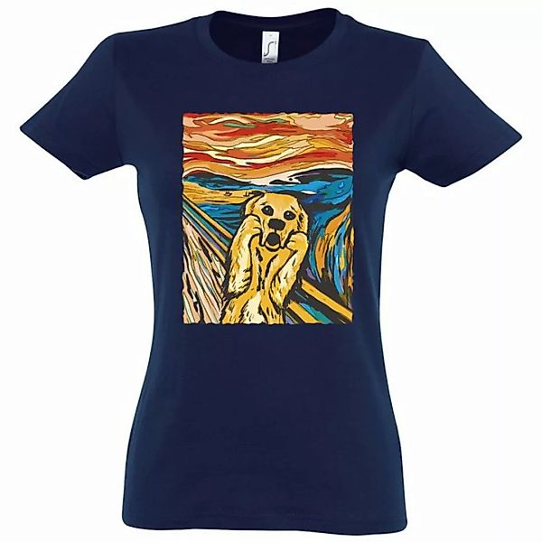 Youth Designz T-Shirt Dog Hund Schrei Gemälde Damen Shirt mit trendigem Log günstig online kaufen