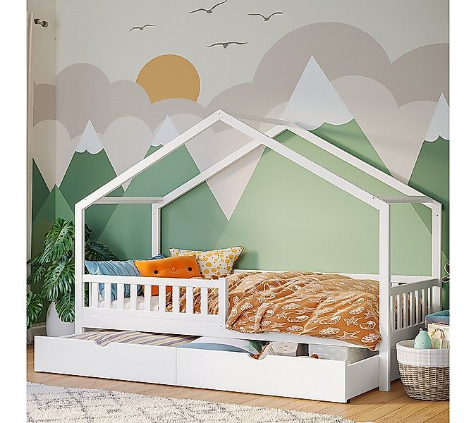 Bellabino Hausbett Vils 90x200 cm mit Rausfallschutz & Lattenrost (inkl. Sc günstig online kaufen