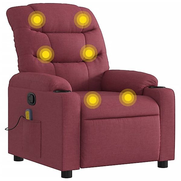vidaXL Sessel Massagesessel Weinrot Stoff (1-St) günstig online kaufen