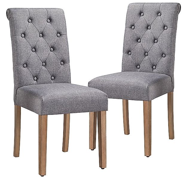 Yaheetech Esszimmerstuhl Küchenstuhl mit Hoher Rückenlehne (2 St), 2-er Pol günstig online kaufen