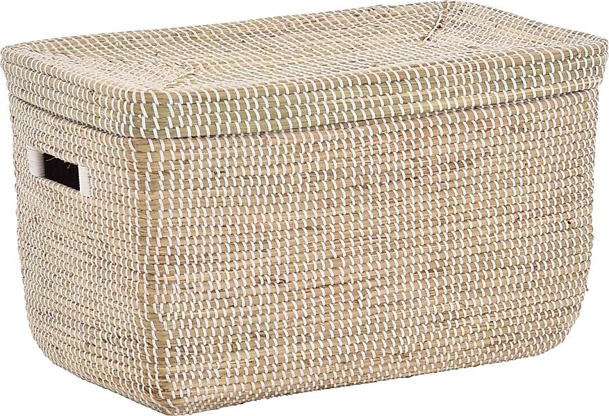 Krines Home Aufbewahrungskorb Handgearbeiteter Seegras Dekokorb günstig online kaufen